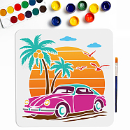 US 1Pc PET Hollow Out Drawing Painting Stencils, for DIY Scrapbook, Photo Album, Moon, with 1Pc Art Paint Brushes, Car, 300x300mm(DIY-MA0005-04B)