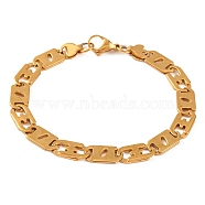 PVD Vacuum Plating 304 Stainless Steel Mariner Link Chain Bracelets, with 201 Stainless Steeel Findings, Golden, 8-3/4 inch(22.3cm)(BJEW-B078-77GP)