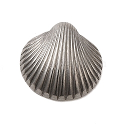 304 Stainless Steel Cabochons, Shell Shaped, Stainless Steel Color, 17x18x4.5mm(STAS-G344-11B-P)