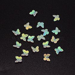 Glass Charms, Butterfly, Colorful, 9.5x11x3.5mm, Hole: 1.2mm(GLAA-CJC0008-01)