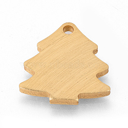 Eco-Friendly Aluminium Pendants, Laser Cut Pendants, Christmas Tree, Gold, 23x22x2~2.5mm, Hole: 2~2.5mm(ALUM-Q001-65A)