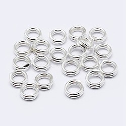 925 Sterling Silver Double Loop Jump Rings, Round Rings, Silver, 7x1mm, Inner Diameter: 5.5mm(STER-F036-01S-0.6x7m)