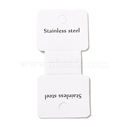 Folding Paper Display Card with Word Stainless Steel, Used For Necklaces and Bracelets, White, 8.45x3.95x0.05cm(CDIS-L009-02)