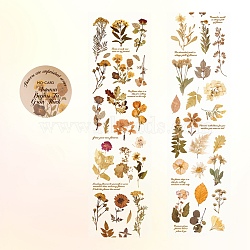 Flower Waterproof PVC Self-Adhesive Decorative Tapes Roll, for DIY Scrapbooking, Sandy Brown, 40x50x2mm(DIY-M053-02D)