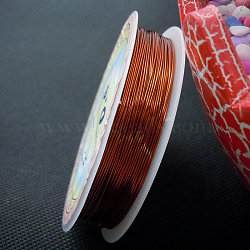 Round Copper Jewelry Wire, Saddle Brown, 26 Gauge, 0.4mm, about 39.37 Feet(12m)/roll(CWIR-CW0.4mm-10)