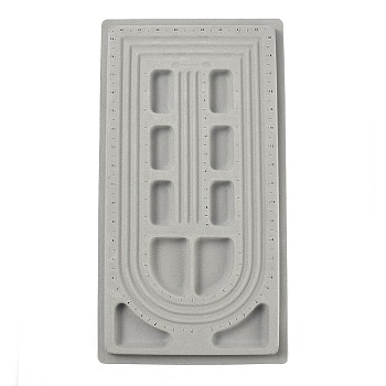 Plastic Flocking Bead Design Boards, Beads Trays, Necklace Design Boards, Gray, Size: about 27cm wide, 49cm long, 2cm thick