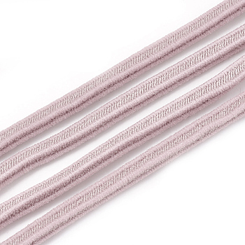 Elastic Cord, with Nylon Outside and Rubber Inside, Misty Rose, 4x3.5mm, about 100yard/bundle(300 feet/bundle)