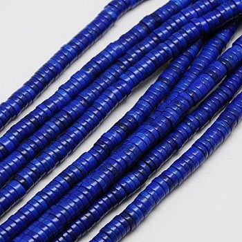 Synthetic Turquoise Beads Strands, Heishi Beads, Dyed, Flat Round/Disc, Medium Blue, 5x3mm, Hole: 1mm, about 145pcs/strand, 15.75 inch