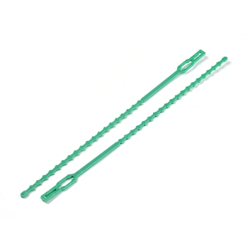 Reusable Plastic Plant Cable Ties, Adjustable Plant Twist Ties, Garden Tool, Medium Sea Green, 222x5~9x1.5~2mm, about 100pcs/bag