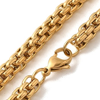 Ion Plating(IP) 304 Stainless Steel Rope Chain Necklaces, Real 18K Gold Plated, 17.83 inch(45.3cm)