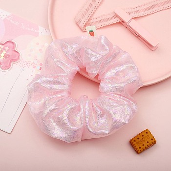 Satin Elastic Hair Accessories, for Girls or Women, Scrunchie/Scrunchy Hair Ties, Pink, 50mm, Inner Diameter: 25mm