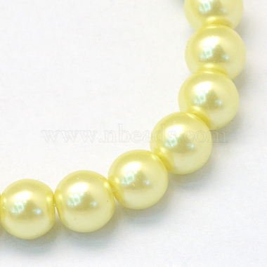 Baking Painted Pearlized Glass Pearl Round Bead Strands(HY-Q330-8mm-64)-4