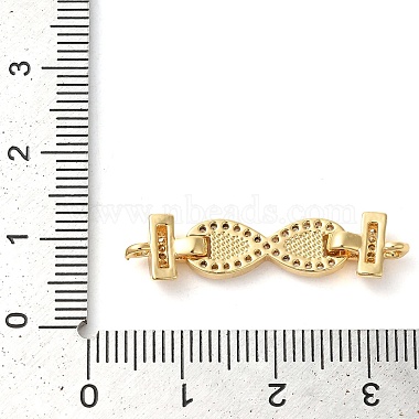 Rack Plating Brass Micro Pave Clear Cubic Zirconia Infinity Links Connector Charms(KK-K385-103G-01)-3