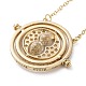 Rotated Hourglass Flat Round Alloy Pendant Necklaces for Women(NJEW-G131-01D)-1