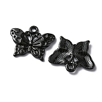 Baking Paint Alloy Pendants, Butterfly Charm, Hot Pink, 16.5x20x2mm, Hole: 1.5mm(FIND-TAC0011-82J)