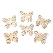 Iron Pendants, Butterfly, Golden, 14x16x0.2mm, Hole: 1mm(IFIN-P039-04G)