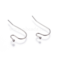304 Stainless Steel Earring Hooks, Stainless Steel Color, 21x12x0.7mm(STAS-G190-08P)