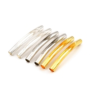 Brass Tube Beads, Hollow Curved Tube, Mixed Color, 50x5mm, Hole: 4mm(KK-D040-16)