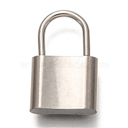 304 Stainless Steel Pendants, PadLock, Stainless Steel Color, 17.5x11x3.5mm, Hole: 6.5x7.5mm(STAS-P261-02B-P)