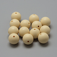Food Grade Eco-Friendly Silicone Beads, Round, Moccasin, 8~10mm, Hole: 1~2mm(SIL-R008A-11)
