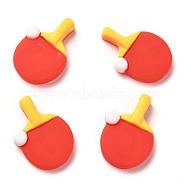 Resin Cabochons, for DIY Mobile Phone Case Decoration, Table Tennis, Red, 22x16x4.5mm(RESI-A014-09)