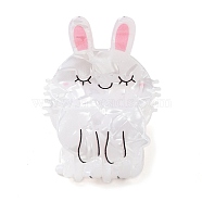 PVC Plastic Claw Hair Clips for Women, with Alloy Finding, Rabbit, White, 50x40x49mm(PHAR-D016-02B)
