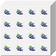 8Pcs Plastic Waterproof Self-Adhesive Picture Stickers, Round Dot Cartoon Decals for Kid's Art Craft, Blueberry, 150x150mm, Sticker: 25mm, 8 pcs/set(DIY-WH0428-147)