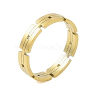 304 Stainless Steel Chain Shape Finger Ring for Women Men, Real 18K Gold Plated, 4mm, US Size 7 3/4(17.9mm)(RJEW-C084-01B-G)