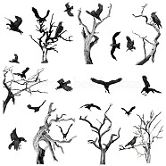 8 Sheets 8 Styles PVC Waterproof Wall Stickers, Self-Adhesive Decals, for Window or Stairway Home Decoration, Rectangle, Branch, 200x145mm, about 1 sheets/style(DIY-WH0345-089)