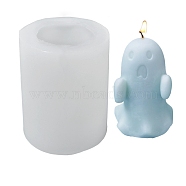 DIY Halloween Theme Ghost-shaped Candle Making Silicone Molds, Resin Casting Molds, Clay Craft Mold Tools, White, 81x66mm, Inner Diameter: 46mm(DIY-D057-01)