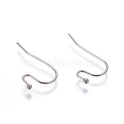 Tarnish Resistant 304 Stainless Steel Earring Hooks, Stainless Steel Color, 21x12x0.7mm(STAS-G190-08P)