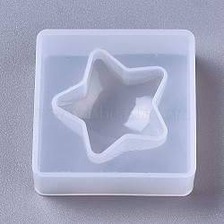 Silicone Molds, Resin Casting Molds, For UV Resin, Epoxy Resin Jewelry Making, Star, White, 45x45x14.5mm(DIY-F041-14B)