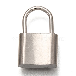 Non-Tarnish 304 Stainless Steel Pendants, PadLock, Stainless Steel Color, 17.5x11x3.5mm, Hole: 6.5x7.5mm(STAS-P261-02B-P)