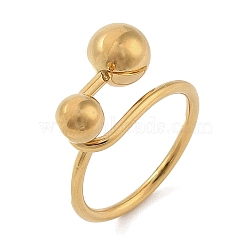 Ion Plating(IP) 304 Stainless Steel Finger Rings for Women, Round, Real 18K Gold Plated, 6.5mm, US Size 7 1/4(17.5mm)(RJEW-G315-06G)