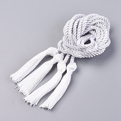 Polyester Graduation Honor Rope, with Tassel Pendant Decoration for Graduation Students, White, 169cm, 6mm(AJEW-WH0021-76C)