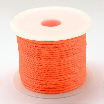 Braided Nylon Thread, Dark Orange, 2mm, about 54.68 yards(50m)/roll