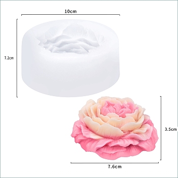 DIY Flower Silicone Candle Molds, Resin Casting Molds, For UV Resin, Epoxy Resin Jewelry Making, White, 100x72mm, Inner Size: 76x35mm