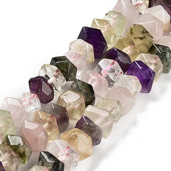Natural Mixed Quartz Beads Strands, Nuggets, Faceted, 6~8x10.5~14x8~9.5mm, Hole: 1.2mm, about 57~61pcs/strand, 15.16''~15.39''(38.5~39.1cm)