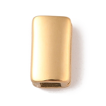 Ion Plating(IP) 304 Stainless Steel Slide Charms, Rectangle, Polished, Golden, 10x6x5mm, Hole: 3x3mm