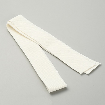 95% Cotton & 5% Elastic Fiber Ribbing Fabric for Cuffs, Waistbands Neckline Collar Trim, Knitted Hem, White, 750~830x33~36x2.2mm