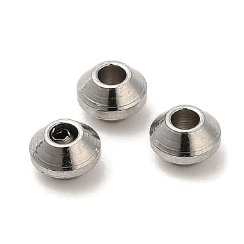 304 Stainless Steel Spacer Beads, Bicone, Stainless Steel Color, 4x2.5mm, Hole: 1.5mm