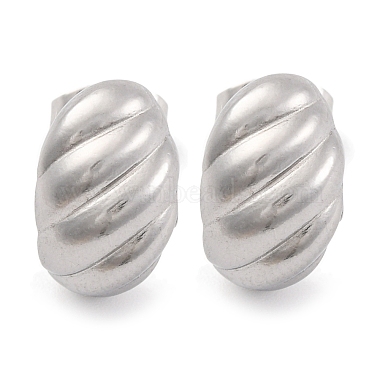 Oval 304 Stainless Steel Stud Earrings