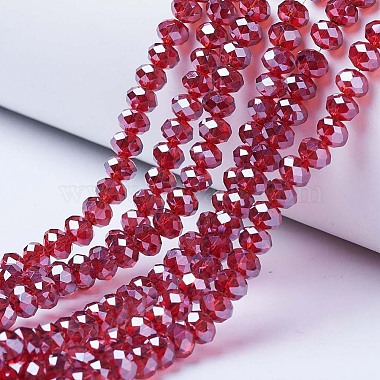 6mm FireBrick Rondelle Glass Beads