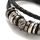 Braided PU Leather & Waxed Cords Triple Layer Multi-strand Bracelets(BJEW-P329-10B-AS)-2