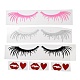 6 Sets 3 Colors PVC Eyelashes & Lips Car Decorative Stickers(DIY-FH0006-46)-1