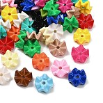 Opaque Acrylic Beads, Wavy Edge, Mixed Color, 16x7.5mm, Hole: 2.8mm(OACR-H058-19)