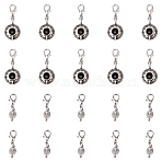 10Pcs 2 Styles Teapot and Coffee Cup Tibetan Style Alloy Pendant Decorations, with Lobster Claw Clasps, Antique Silver, 32~42mm, 5pcs/style(HJEW-YW00138)
