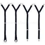 2Pcs 2 Styles Nylon Men's Anti-wrinkle Shirt Garters, with Stainless Steel Clips, Black, 510~760mm, 1pc/style(AJEW-OC0013-75)