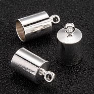Brass Cord Ends, Long-Lasting Plated, 925 Sterling Silver Plated, 12.5x7mm, Hole: 1.6mm, Inner Diameter: 6mm(KK-H759-40C-S)