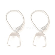 Ion Plating(IP)  304 Stainless Steel Leverback Earring Findings, with Ice Pick Pinch Bails, Silver, 22x10x4mm(STAS-U025-01S-02)